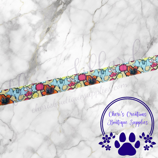 Whimsical Elephant-Inspired Grosgrain Ribbon – 5/8" & 7/8" | Storybook Style Ribbon for Crafts & Bows