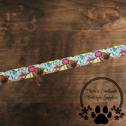 Whimsical Elephant-Inspired Grosgrain Ribbon – 5/8" & 7/8" | Storybook Style Ribbon for Crafts & Bows