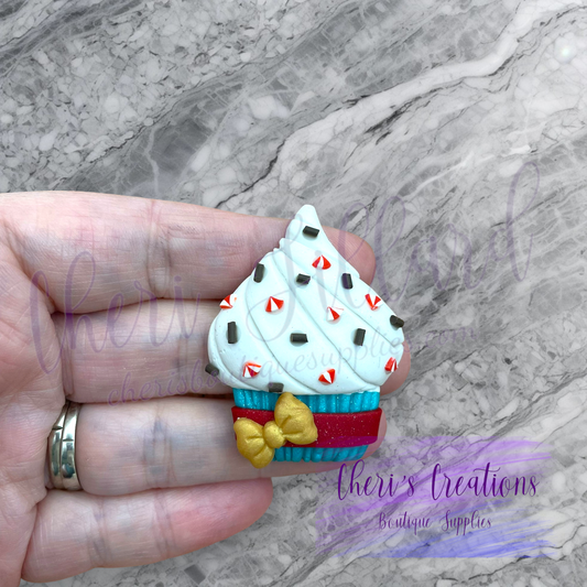 Hot Cocoa Cupcake Polymer Clay Embellishment