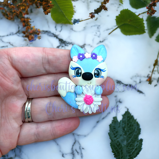 Spring Fox Polymer Clay Embellishment