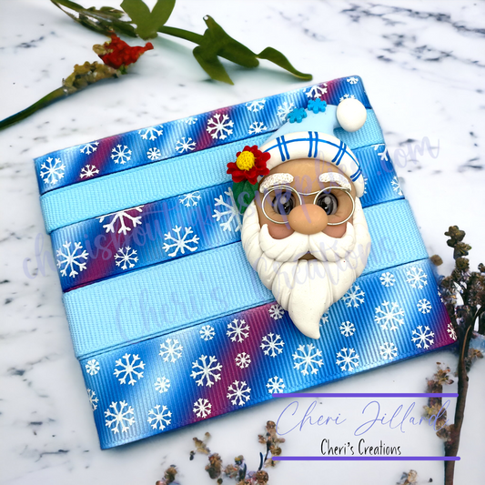 Old World Santa in Blue Clay & Ribbon Kit