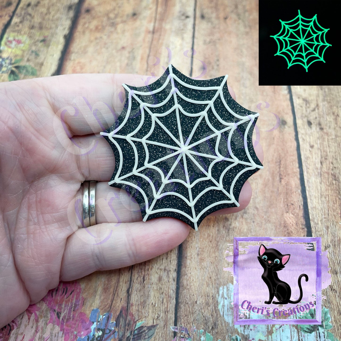 Wednesday & Web Inspired Polymer Clay Embellishment