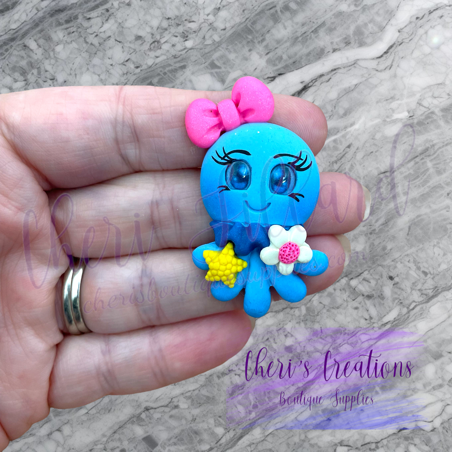 Silly Jellyfish Polymer Clay Embellishment