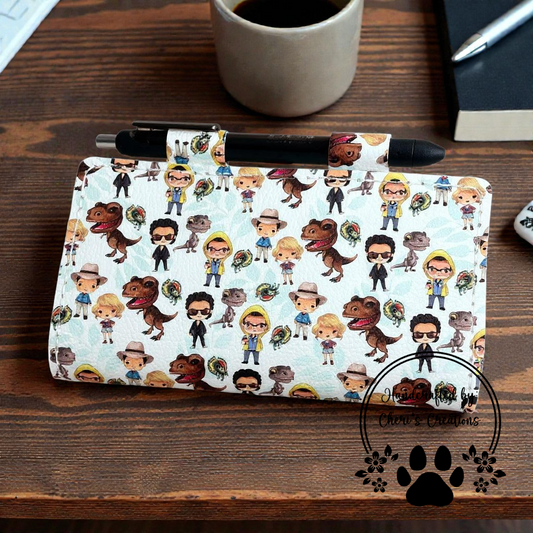 Jurassic Dinosaur Friends Faux Leather Checkbook Holder