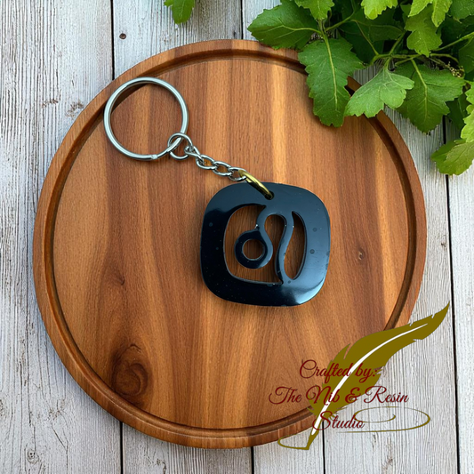 Zodiac Sign Keychain: Leo - Black