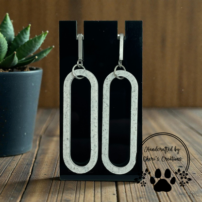 Oval Skinny Dangle Earrings – Handmade Polymer Clay Earrings
