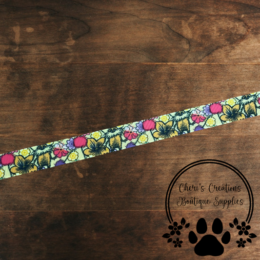 Whimsical Mustache Tree Forest Grosgrain Ribbon – 5/8" & 7/8" | Eco Theme Craft Ribbon for Bows & DIY Projects