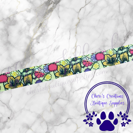 Whimsical Mustache Tree Forest Grosgrain Ribbon – 5/8" & 7/8" | Eco Theme Craft Ribbon for Bows & DIY Projects