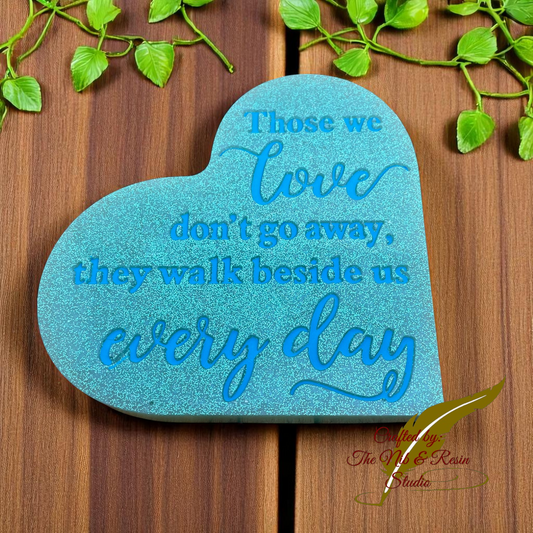 Memorial Heart Plaque #3: "Every Day" - Lt. Blue/Blue