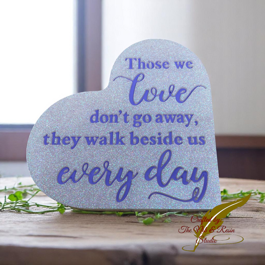 Memorial Heart Plaque #3: "Every Day" - Lt. Purple/Purple