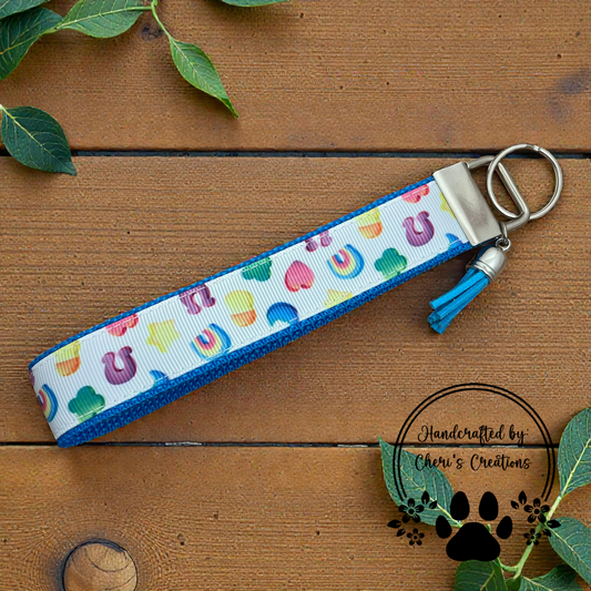 Wristlet Keychain - Lucky Marshmallows Key Fob