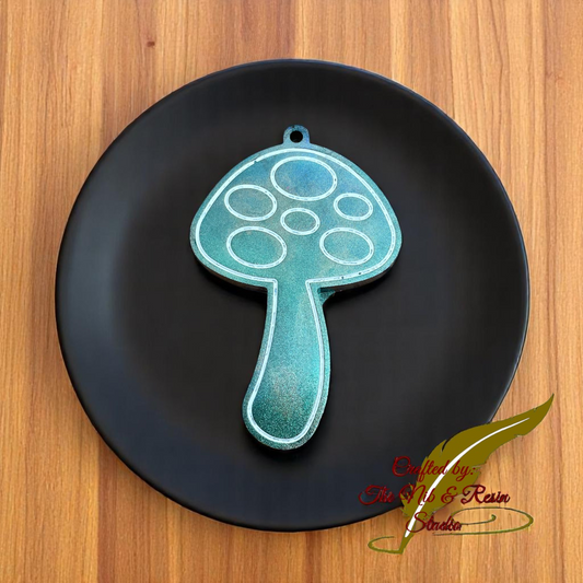 Mushroom Keychain #2: Green/White