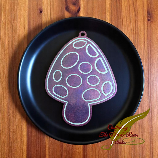 Mushroom Keychain #3: Purple/White