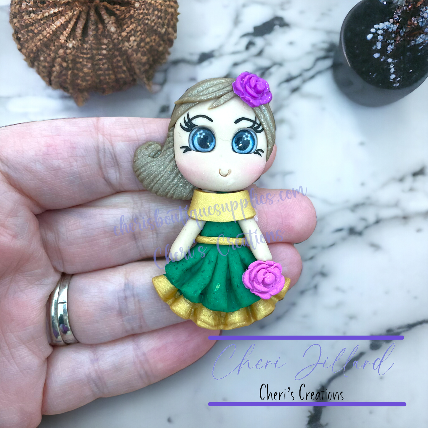 Mardi Gras Dancer Polymer Clay Embellishment