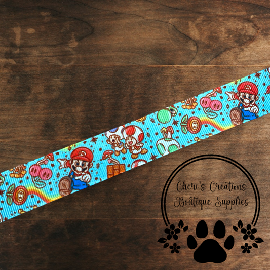 Retro Gaming Inspired Grosgrain Ribbon – 5/8" & 7/8" | Colorful Video Game Ribbon for Crafts & Bows