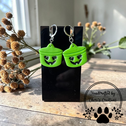 Witch Bucket Dangles - Handmade Polymer Clay Earrings