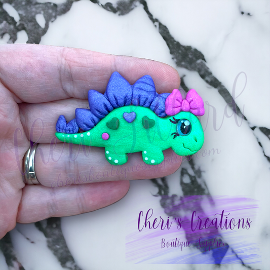 Miss Stegosaurus Polymer Clay Embellishment