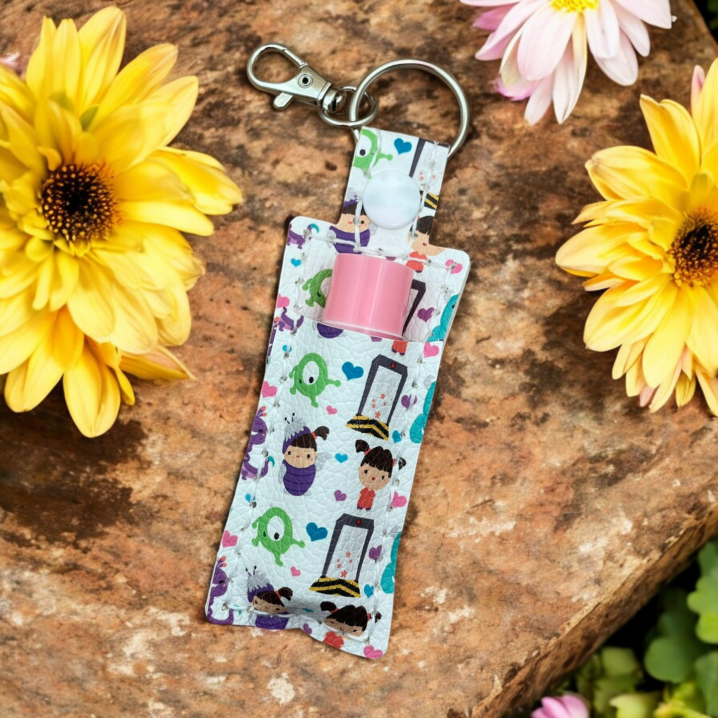 Cute Monsters & Friends Chapstick Keychain