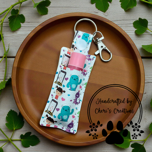 Chapstick Keychain - Monster Friends Lip Balm Holder