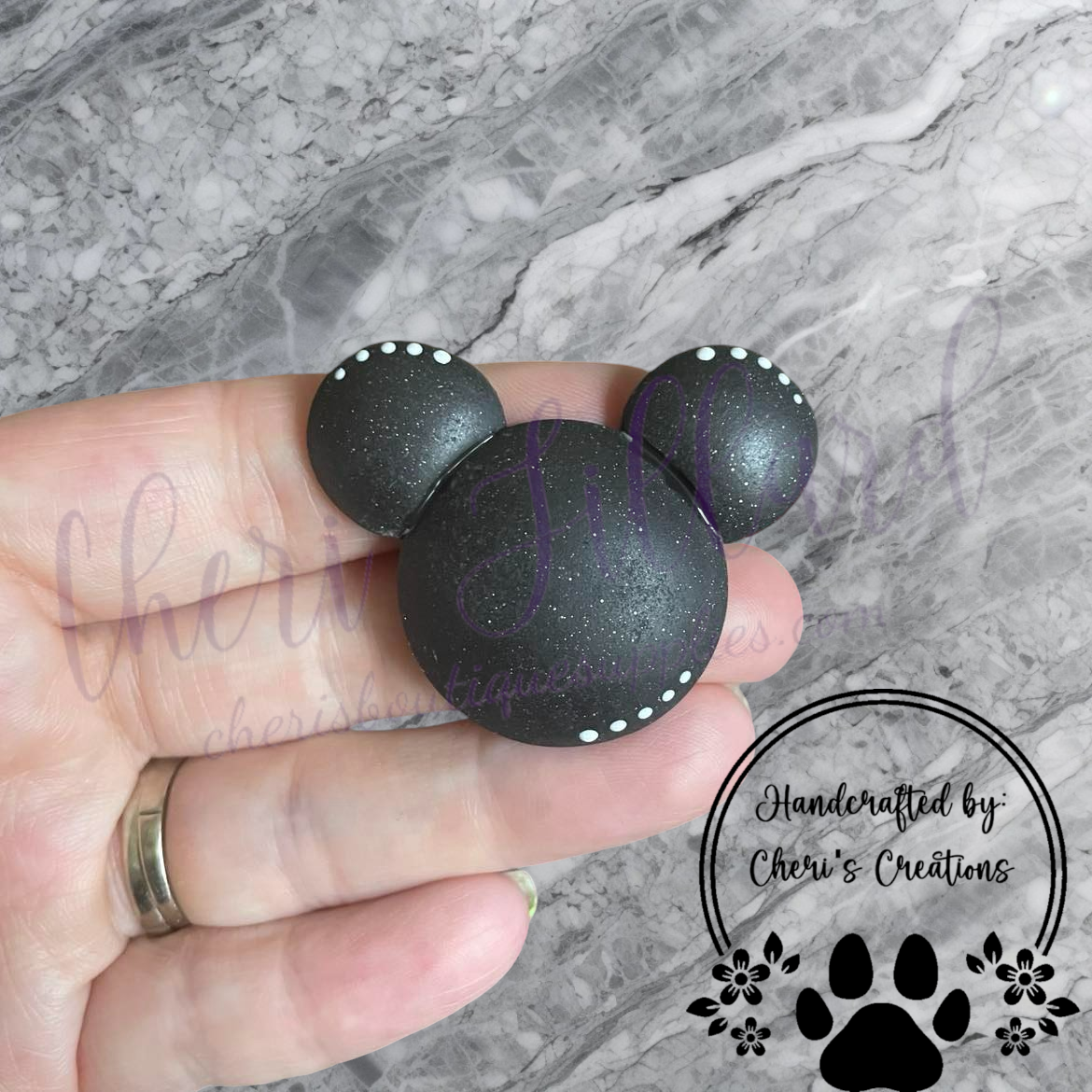 Boy Mouse Head Polymer Clay Embellishment