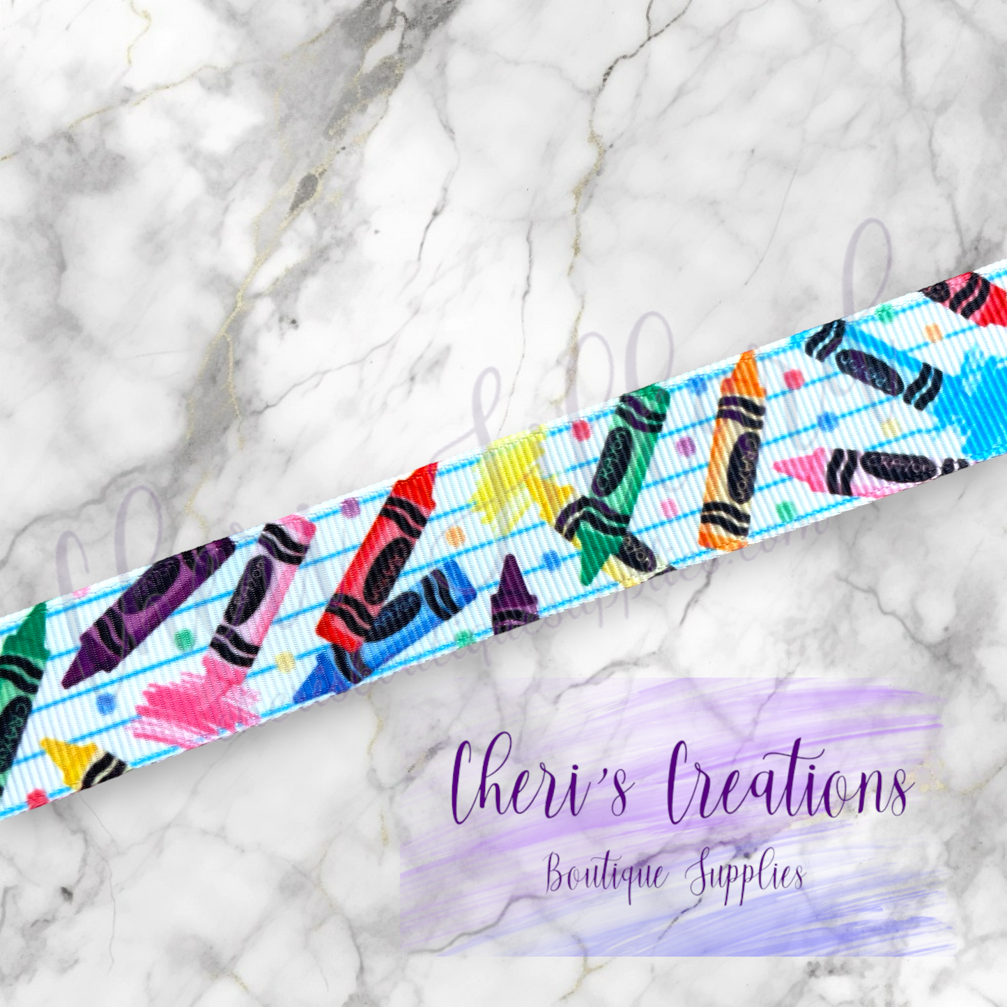 Back to School Notebook Crayons 3/8" 5/8" 7/8" Grosgrain Ribbon by the Yard
