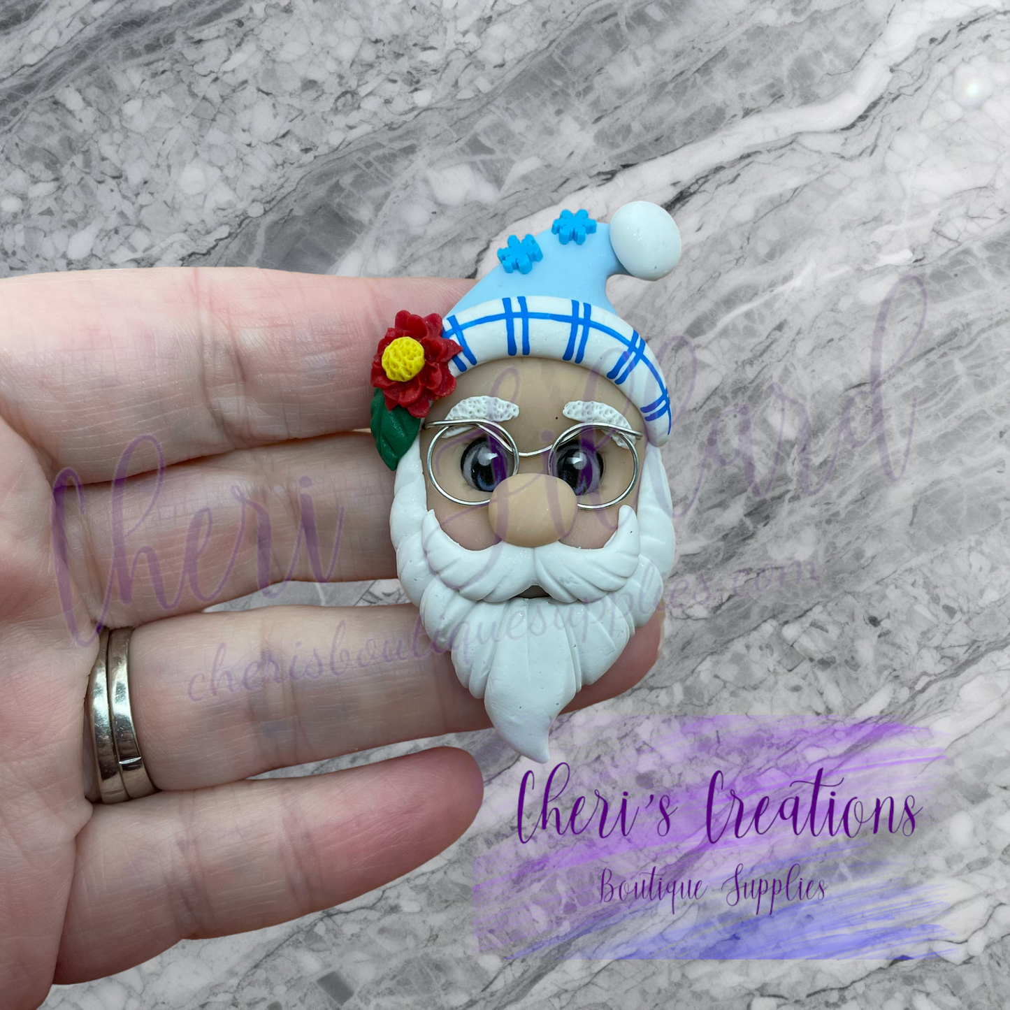 Old World Santa Polymer Clay Embellishment