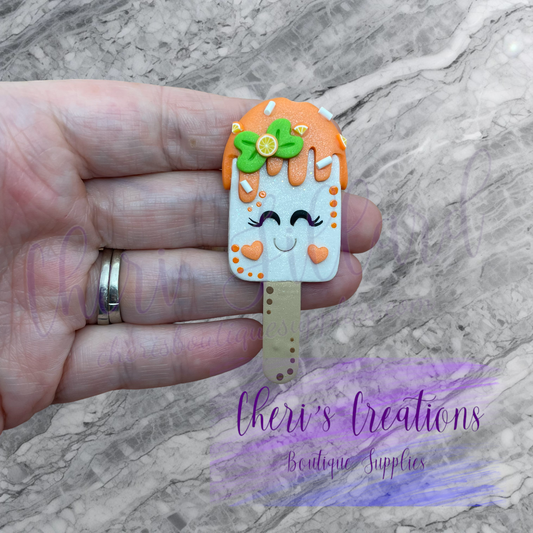 Orange Creamsicle Polymer Clay Embellishment