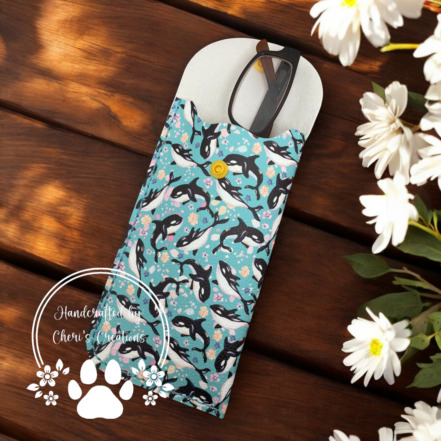 Dancing Orcas Eyeglass Case