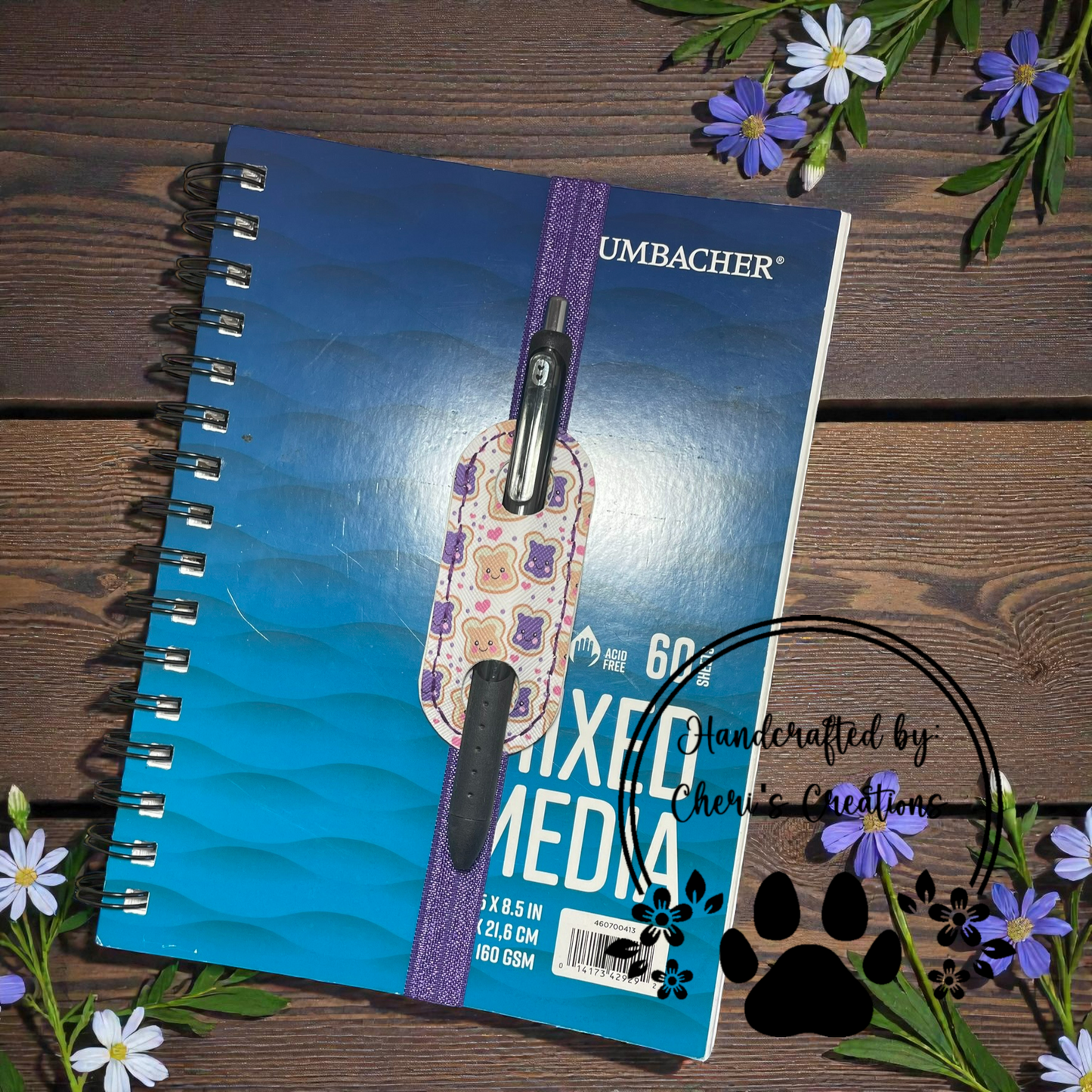 Pen Holder - PB & J Elastic Pen Bookmark