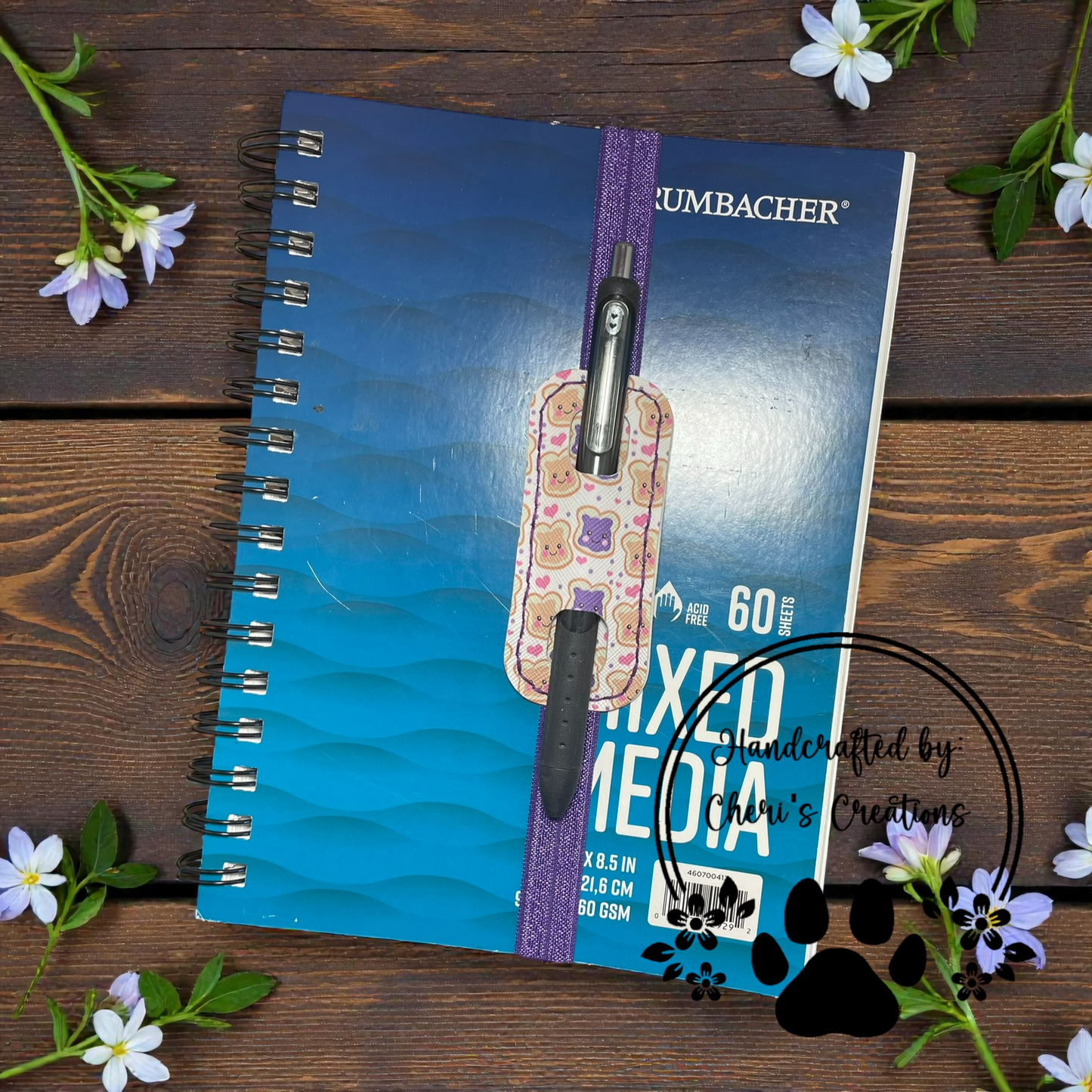 Pen Holder - PB & J Elastic Pen Bookmark