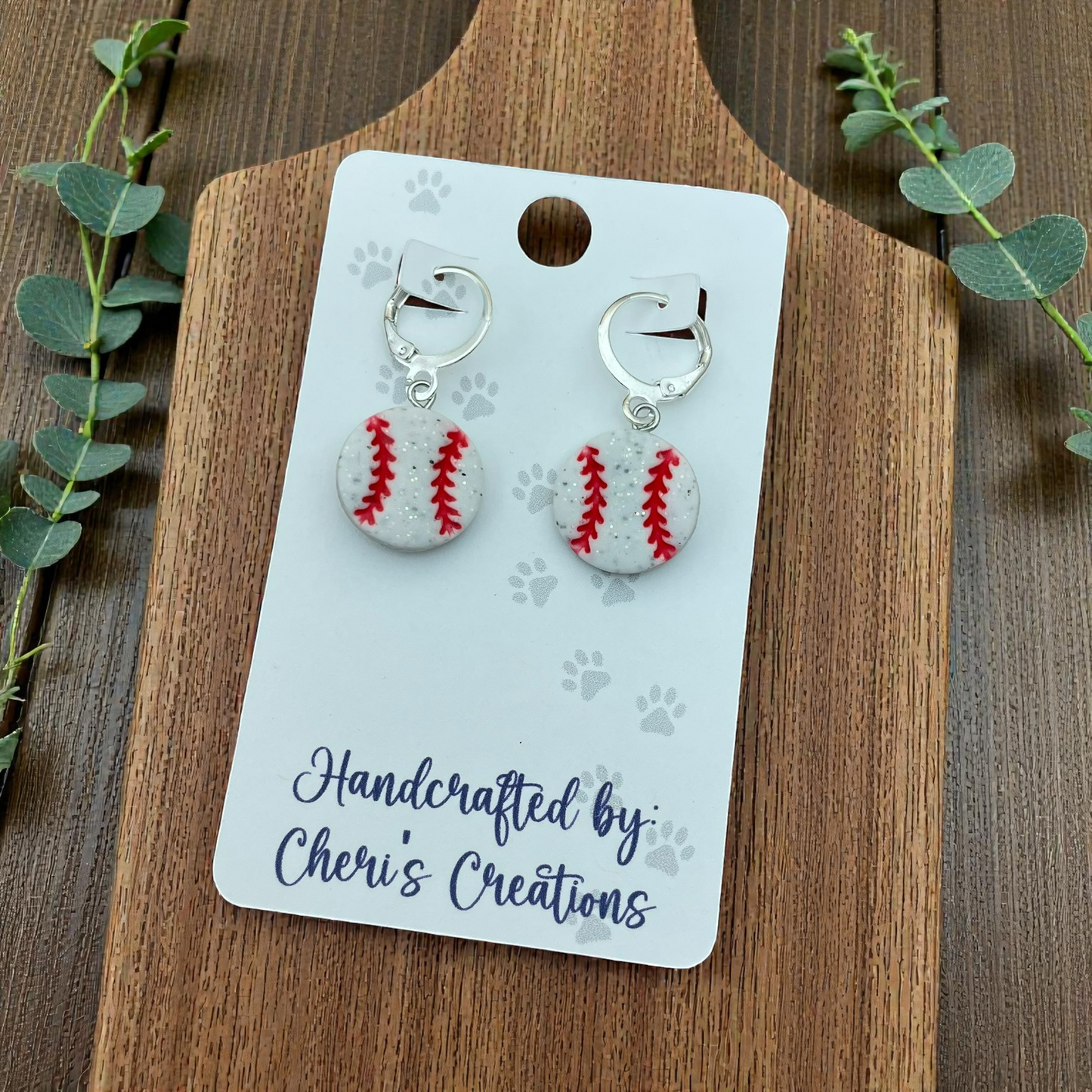 Baseball Earrings – Mini Dangle Earrings