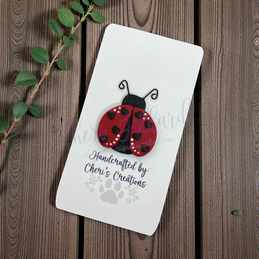 Classic Ladybug Bow Center – Handmade Polymer Clay Embellishment