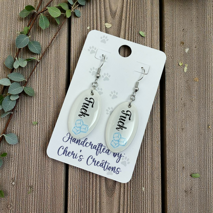 F Ice Dangle Earrings – Handmade Polymer Clay Earrings