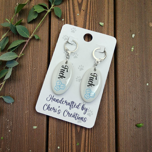 F Ice Dangle Earrings – Handmade Polymer Clay Earrings