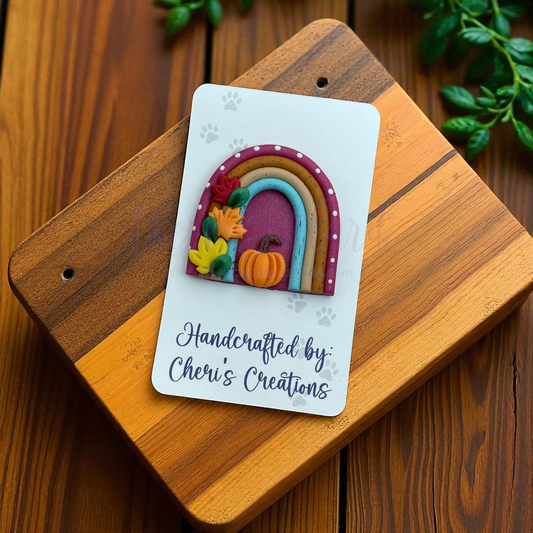 Fall Harvest Rainbow Polymer Clay Embellishment