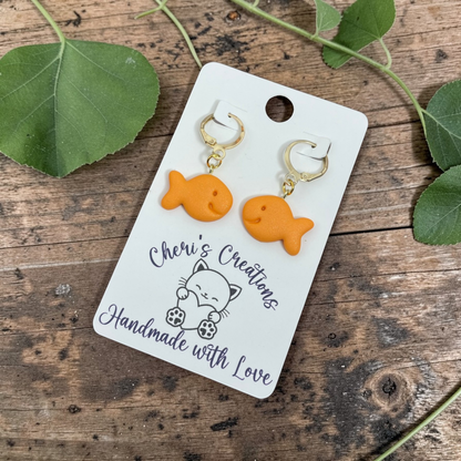 Mini Fish Cracker Dangles - Handmade Polymer Clay Earrings