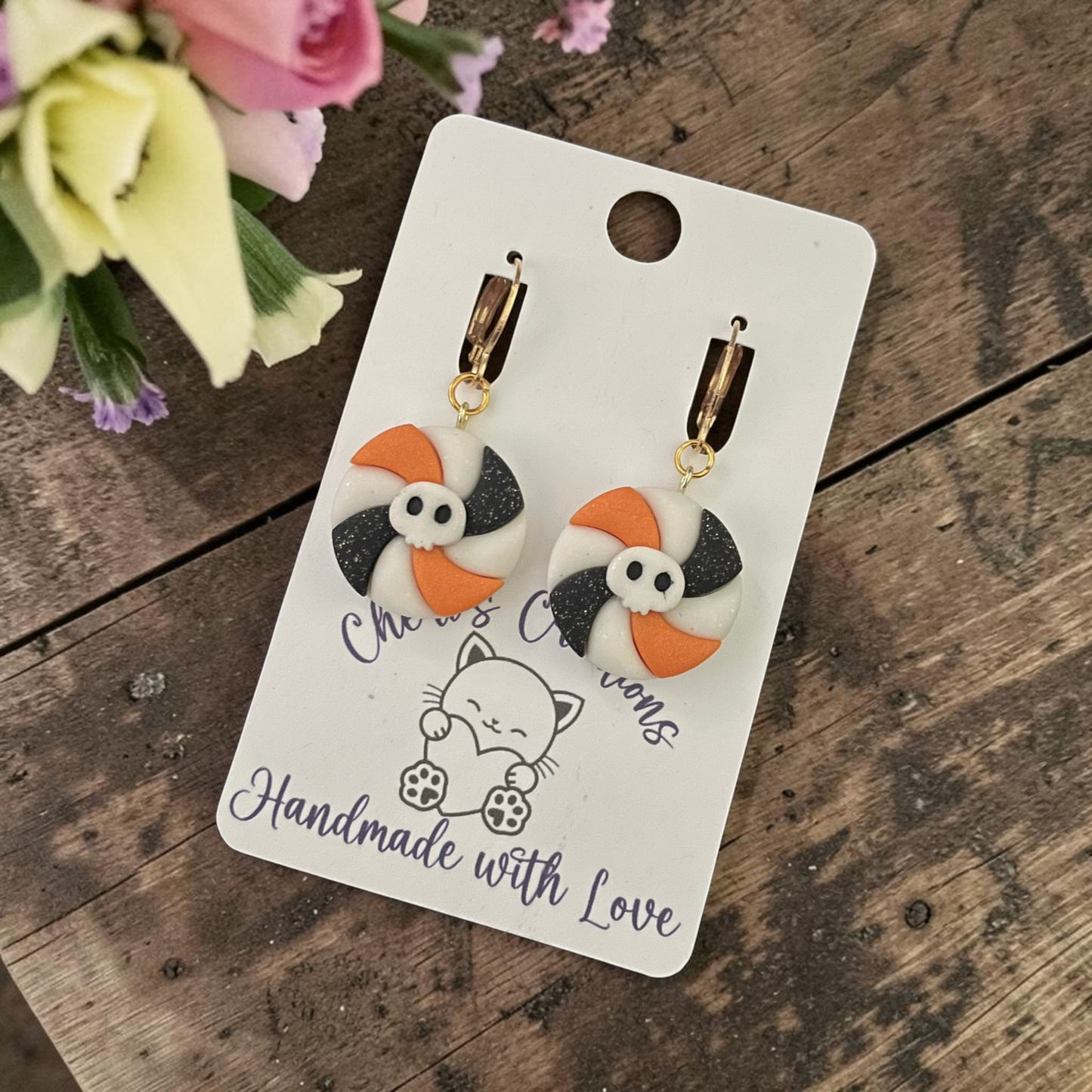 Halloween Candy Earrings - Handmade Polymer Clay Dangle Earrings
