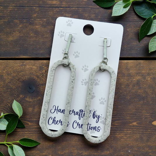 Oval Skinny Dangle Earrings – Handmade Polymer Clay Earrings