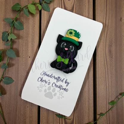 Lucky Cat Bow Center – Handmade Polymer Clay Embellishment