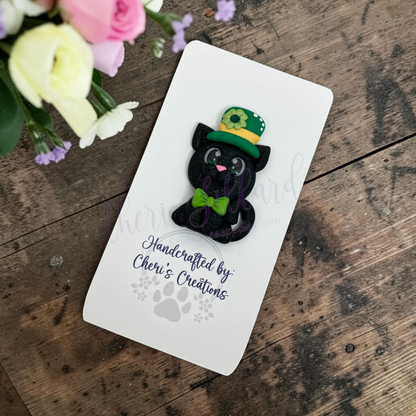 Lucky Cat Bow Center – Handmade Polymer Clay Embellishment