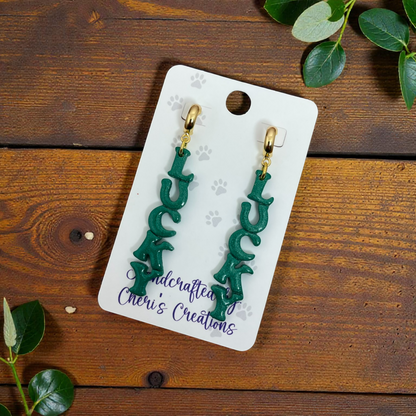 Lucky Dangle Earrings – Handmade Polymer Clay Earrings