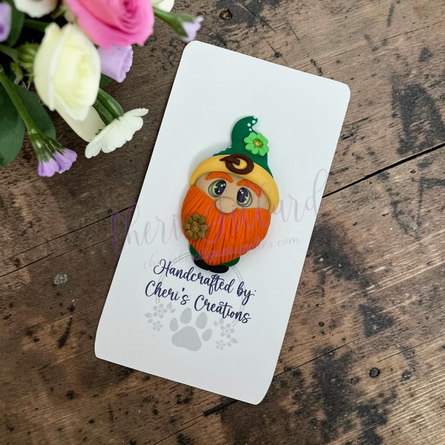 Lucky Leprechaun Bow Center – Handmade Polymer Clay Embellishment