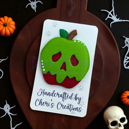Spooky Poison Apple Polymer Clay Embellishment