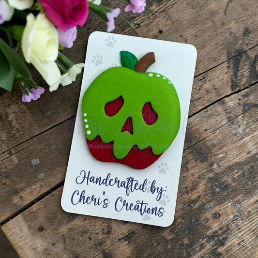 Poison Apple Bow Center – Handmade Polymer Clay Embellishment