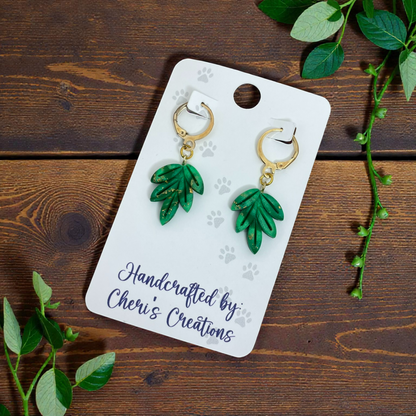 Simple Leaf Dangle Earrings – Handmade Polymer Clay Earrings