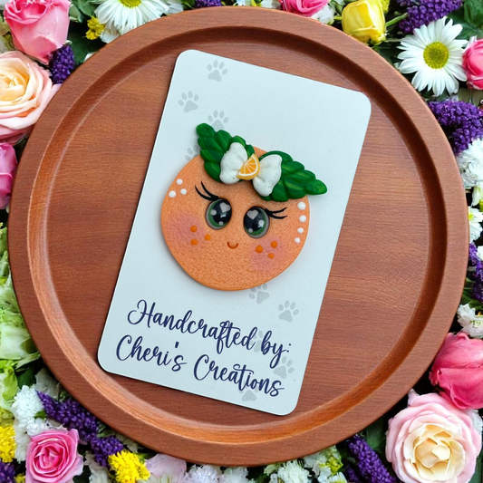 Cute Orange – Handmade Polymer Clay Fruit Embellishment for Bow Making, Crafting & DIY Accessories