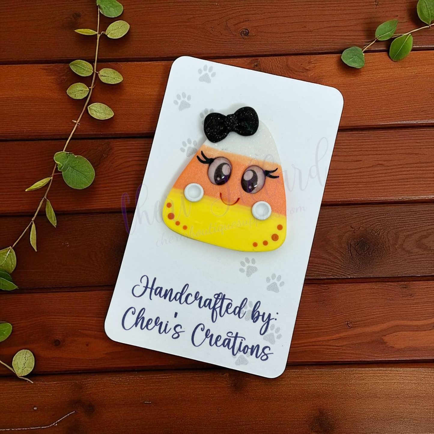 Traditional Candy Corn Polymer Clay Embellishment