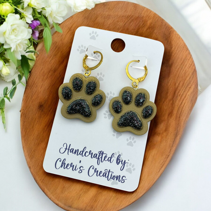 Black & Gold Paw Prints