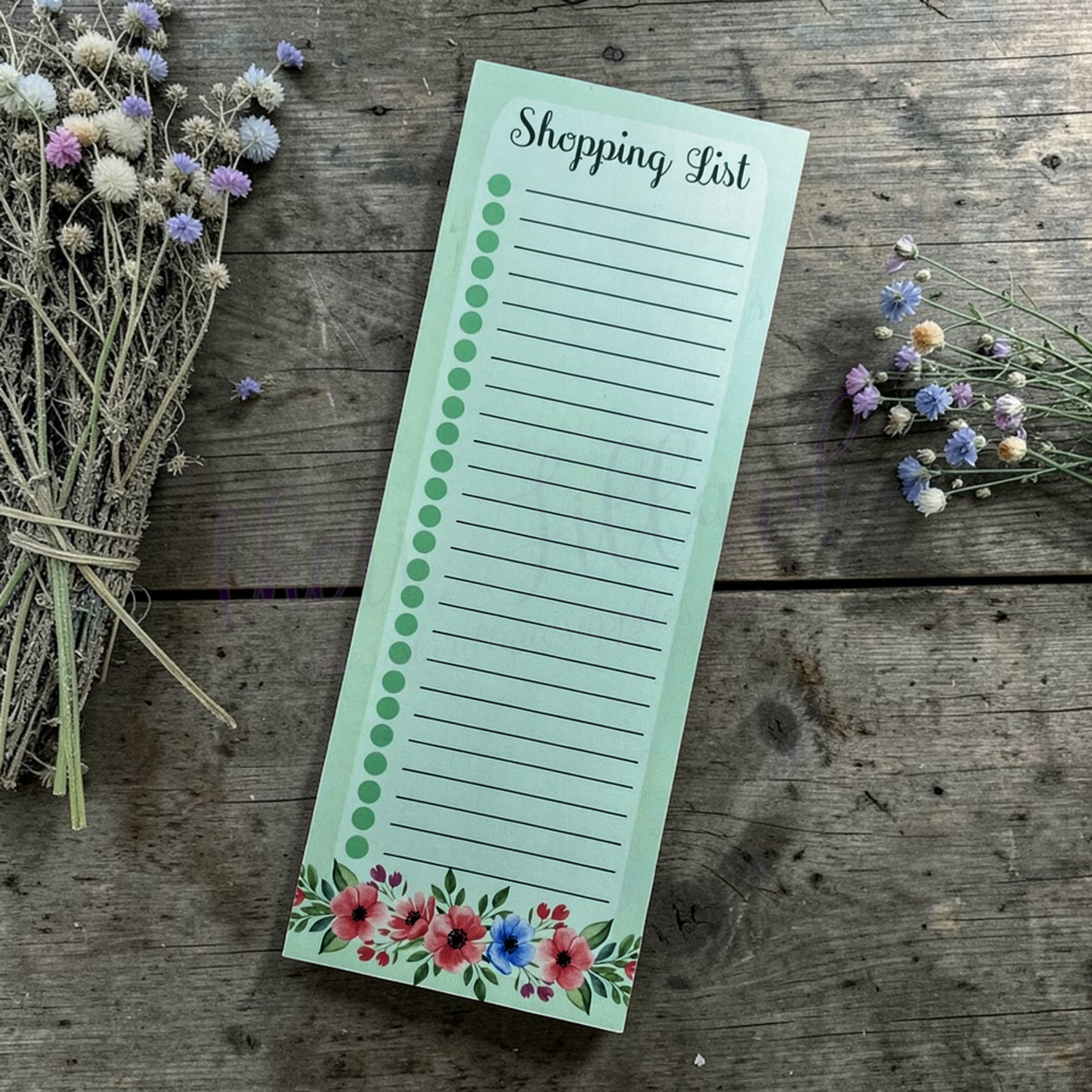 Pansy Floral Shopping List Notepad