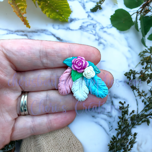 Pastel Feathers Polymer Clay Embellishment